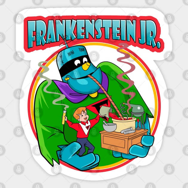 Retro Frankenstein JR. Sticker by OniSide